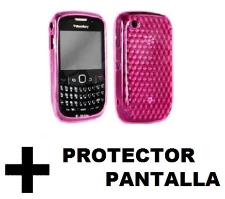 Funda Gel Silicona TPU para Blackberry 8520 Curve + Protector Pantalla ROSA